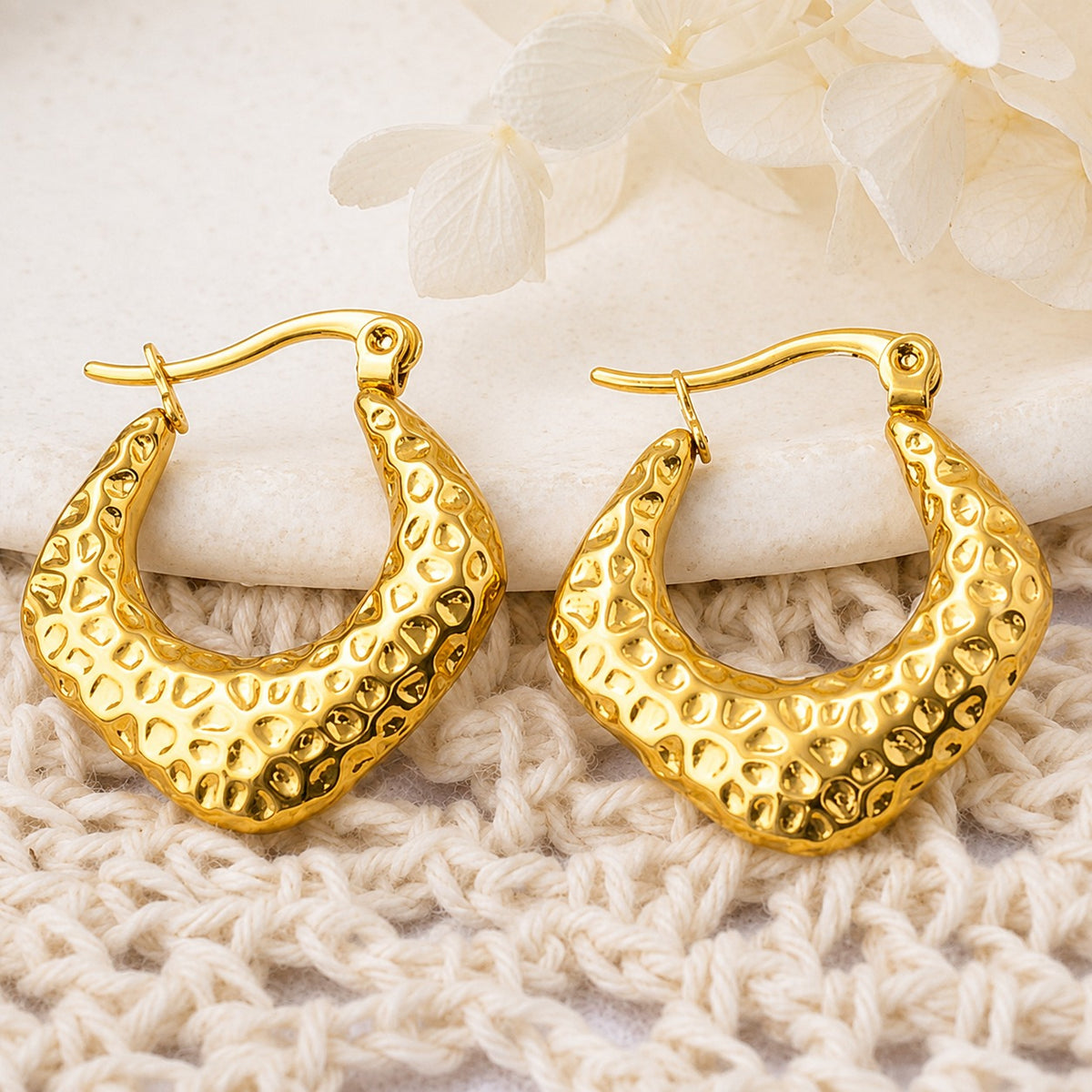 18K Gold Plated Cute Hoops Anti Tarnish Earring