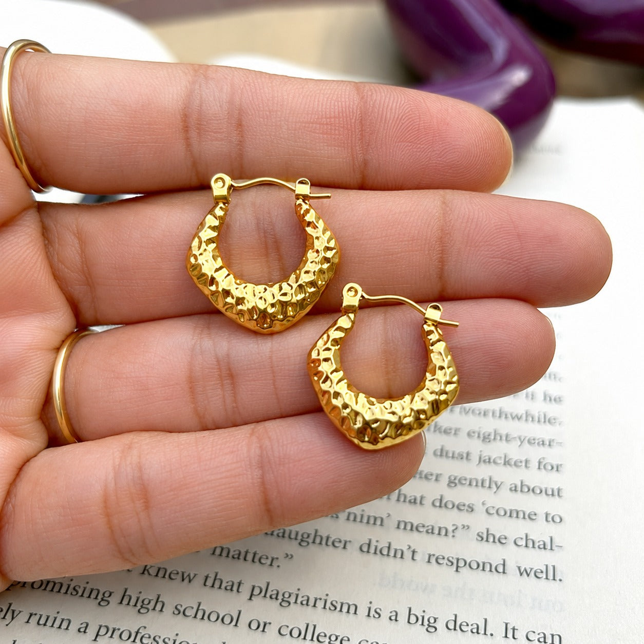 18K Gold Plated Cute Hoops Anti Tarnish Earring