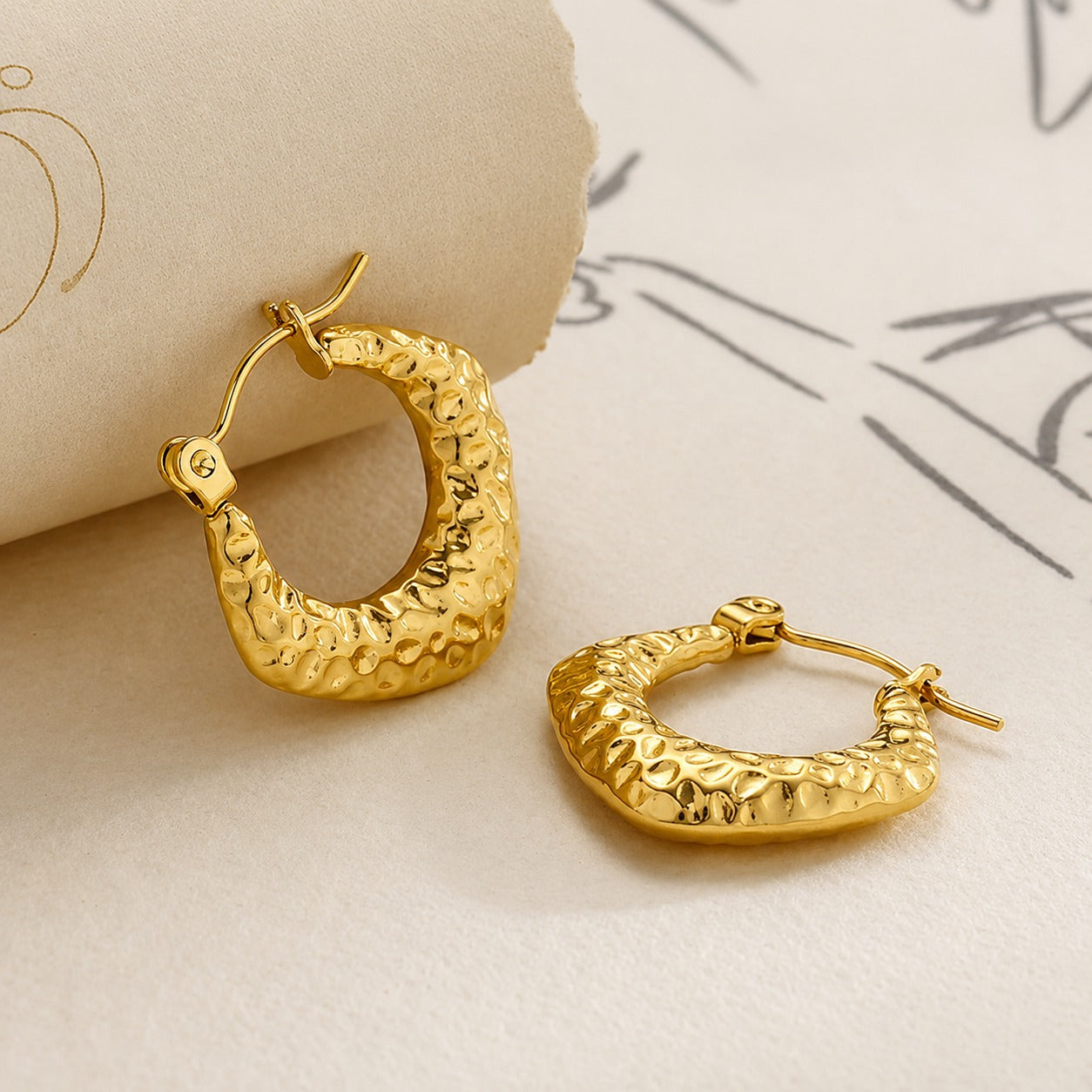 18K Gold Plated Cute Hoops Anti Tarnish Earring