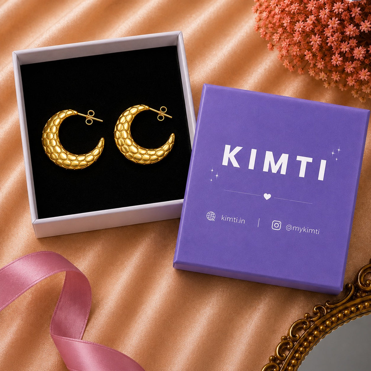 18k Gold Plated Lunar Luxe Hoops Earring
