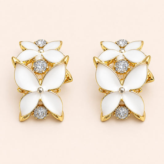 Blush Crystal Bow Earrings