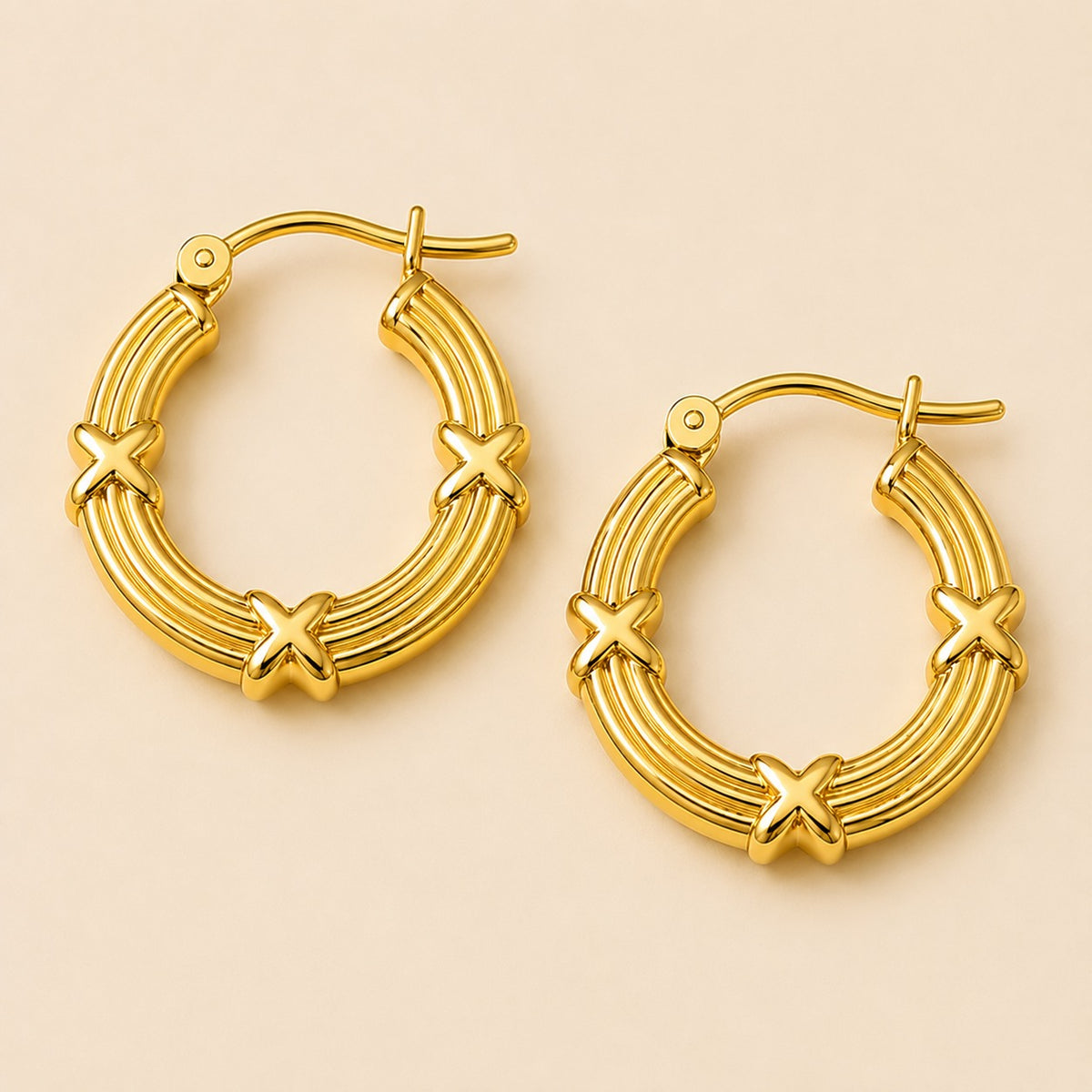 Golden Eterna Shine Hoops Anti Tarnish Earring