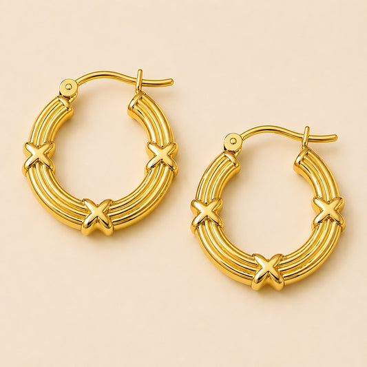 Golden Eterna Shine Hoops Anti Tarnish Earring