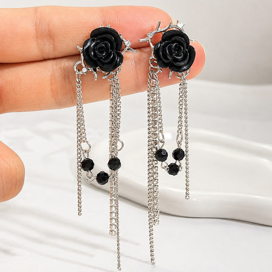 Black Bloom Gothic Danglers