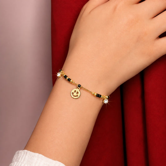 Smiley Charm Mangalsutra Bracelet
