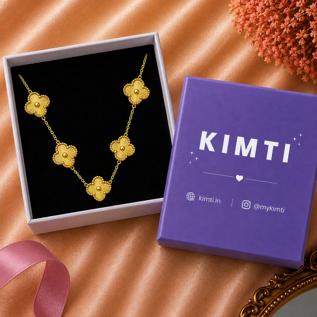 Anti Tarnish Golden Flower Necklace