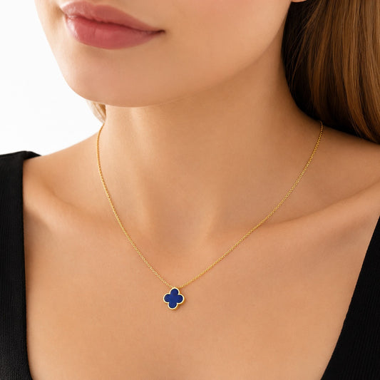 18k Gold Plated Blue Pendant  Anti Tarnish Neckalce