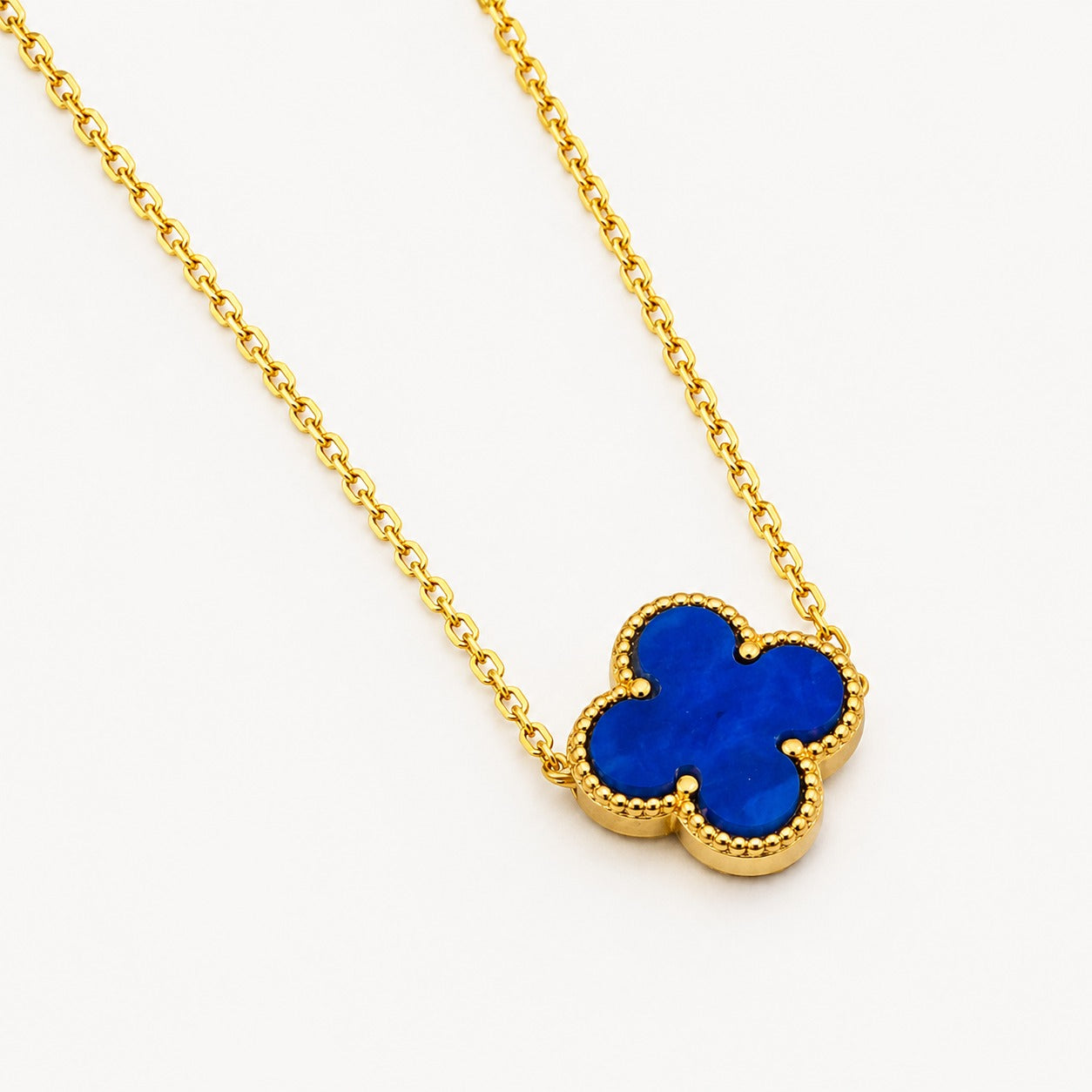 18k Gold Plated Blue Pendant  Anti Tarnish Neckalce