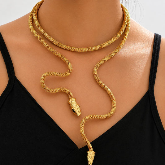 Golden Snake Adjustable Choker Necklace