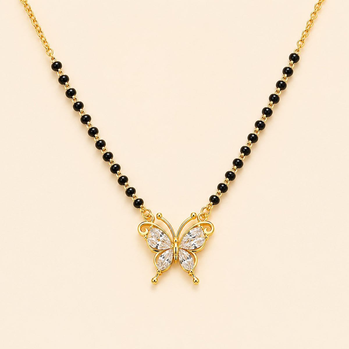Crystal Butterfly Mangalsutra