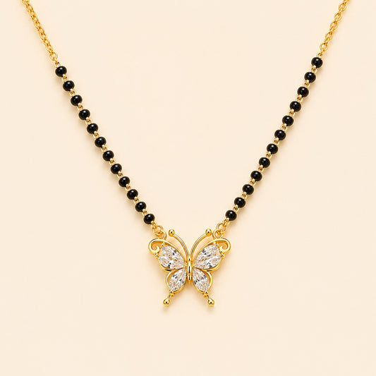 Crystal Butterfly Mangalsutra