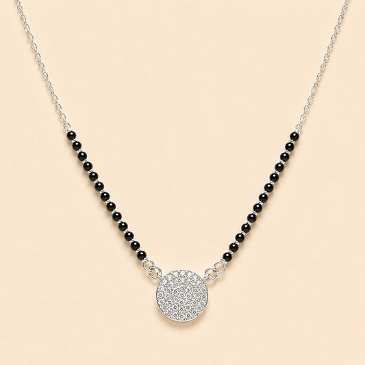 Silver Sparkle Disc Mangalsutra