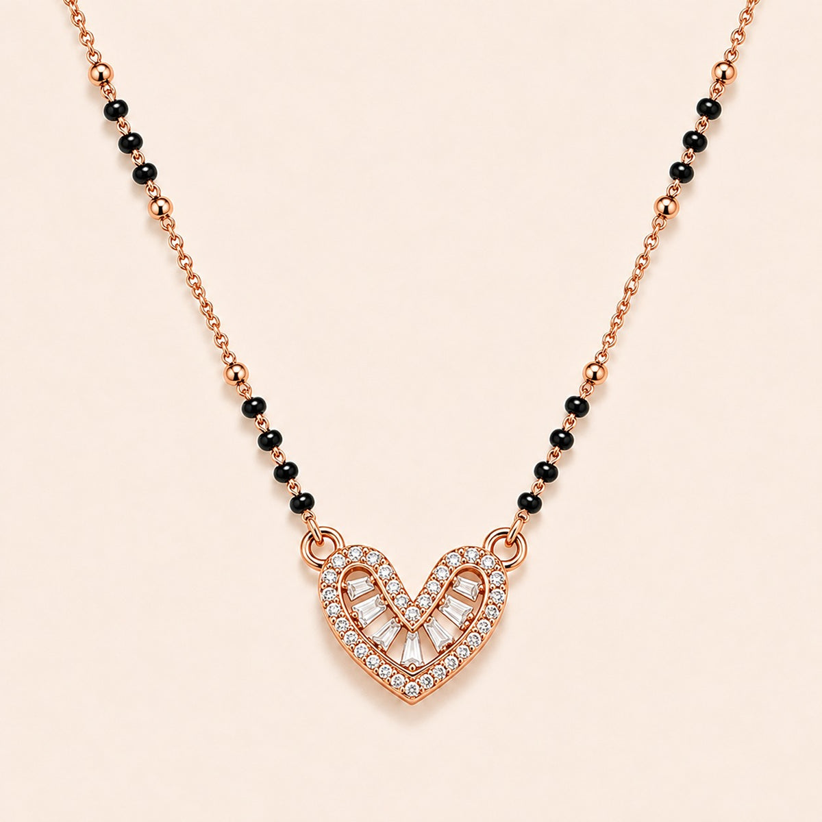 Diamond Love Heart Mangalsutra