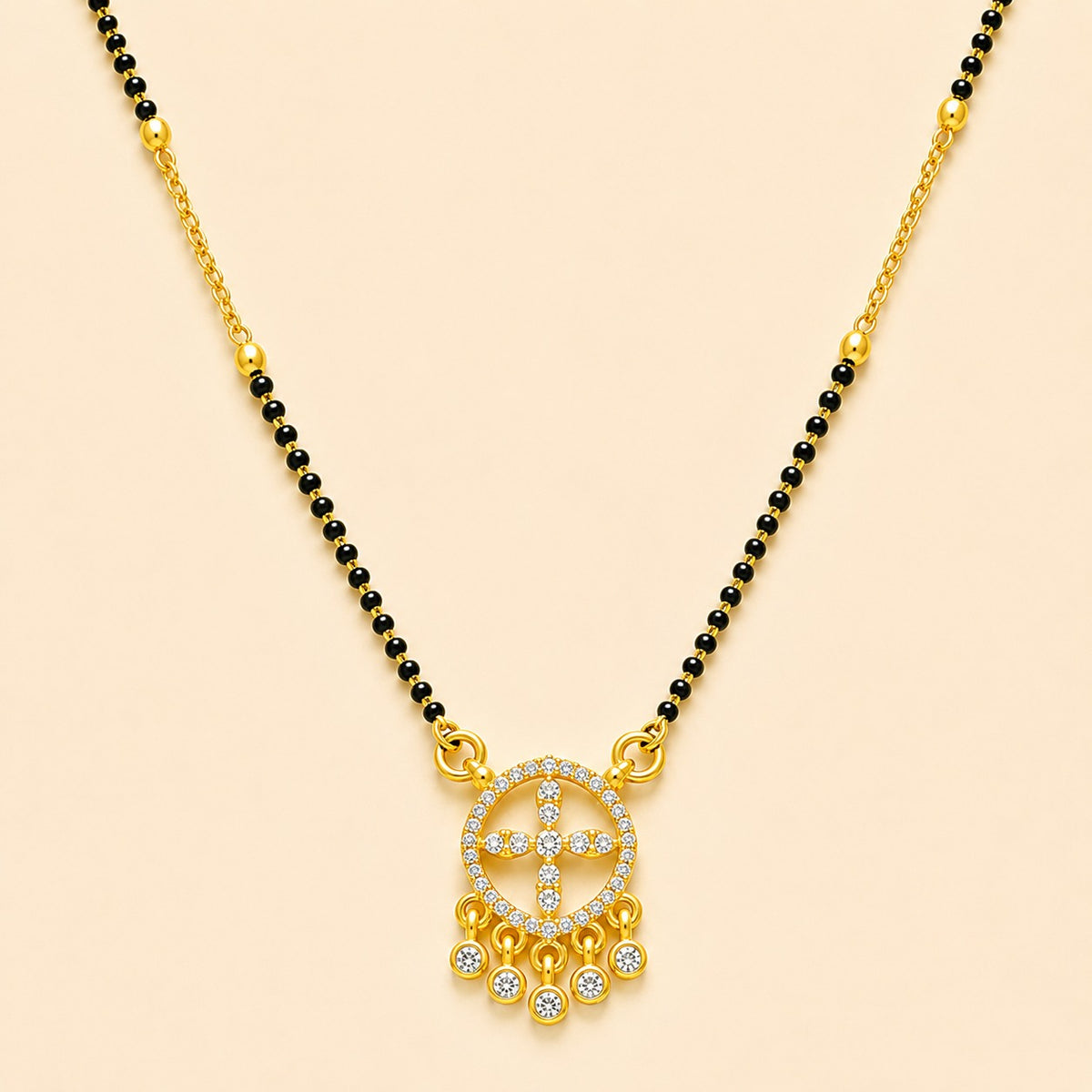 Floral Charm Diamond Mangalsutra
