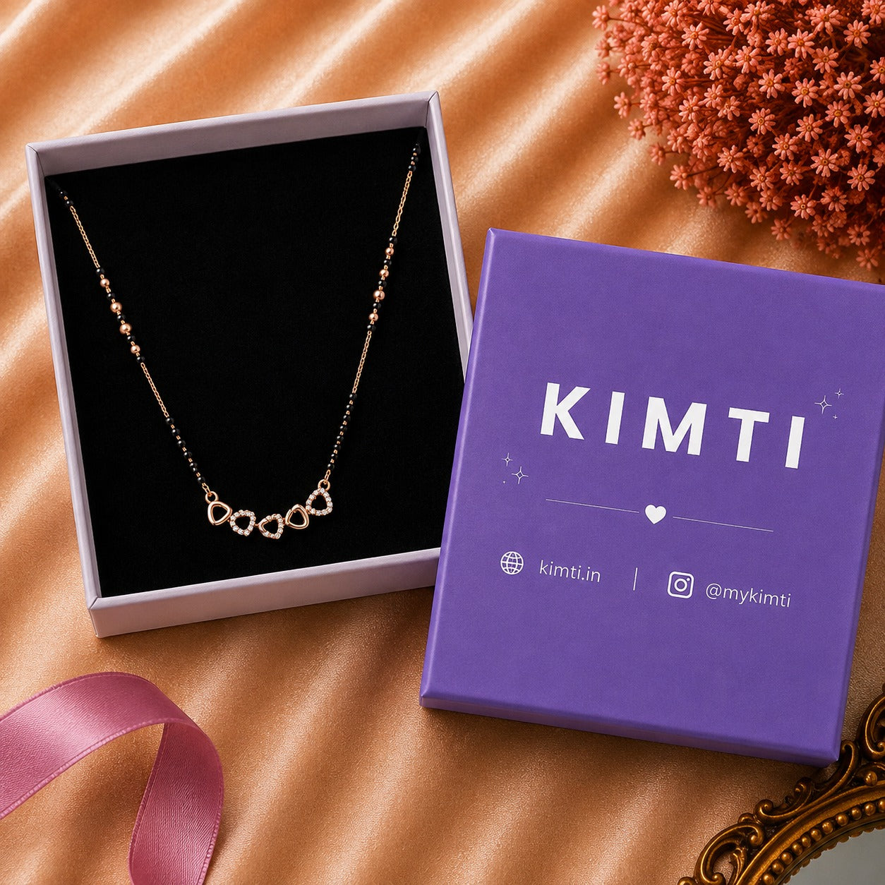 Rose Gold Heart Sparkle Mangalsutra