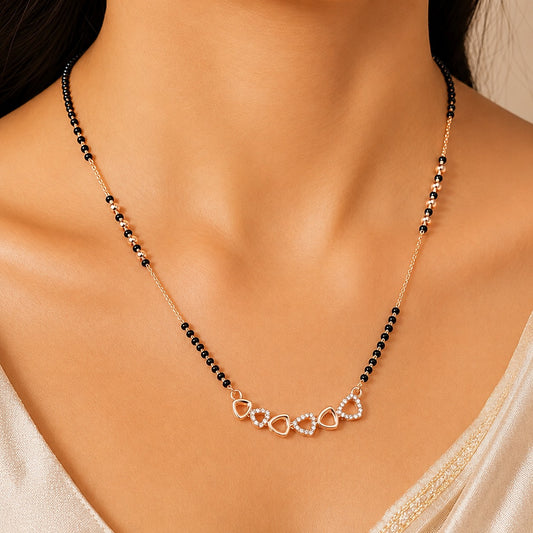 Rose Gold Heart Sparkle Mangalsutra