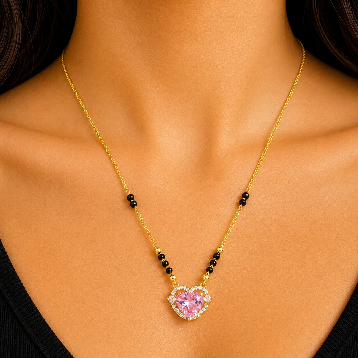 Blush Heart Spark Mangalsutra
