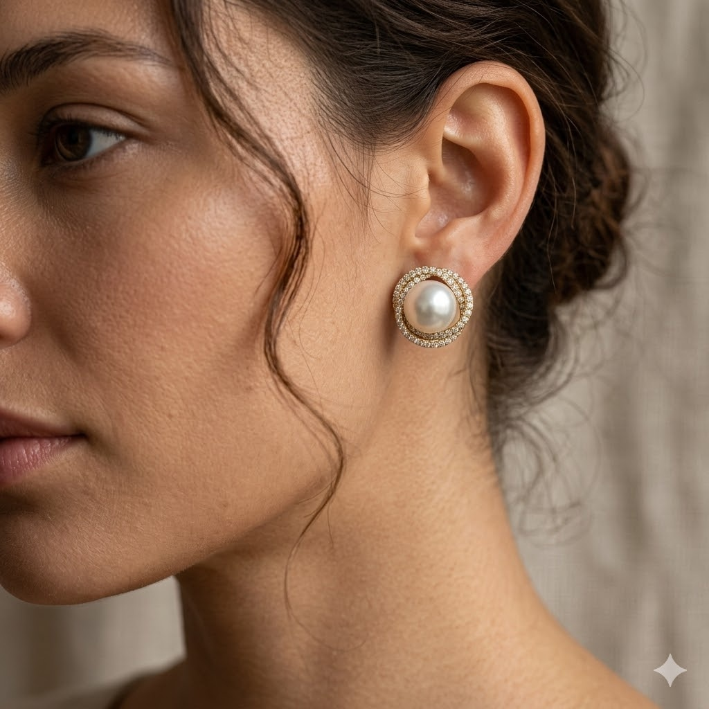 Pearl Glow Stud Earrings