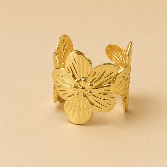 18K Glod Plated Aurora Flower Open