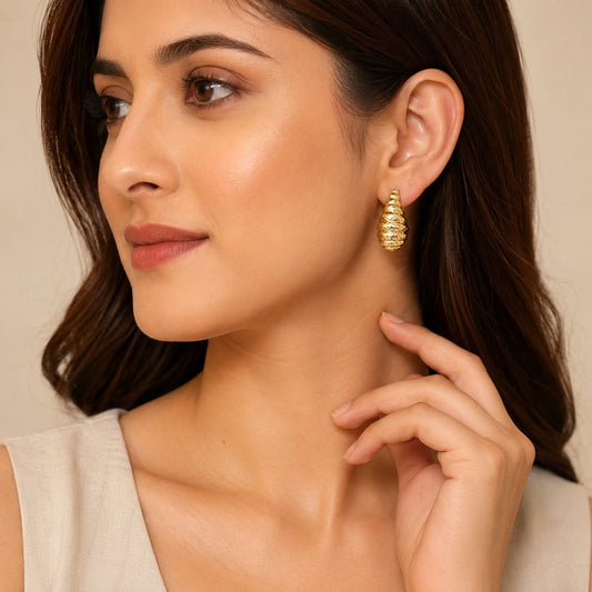 18K Gold Plated Conch Shell Earrings