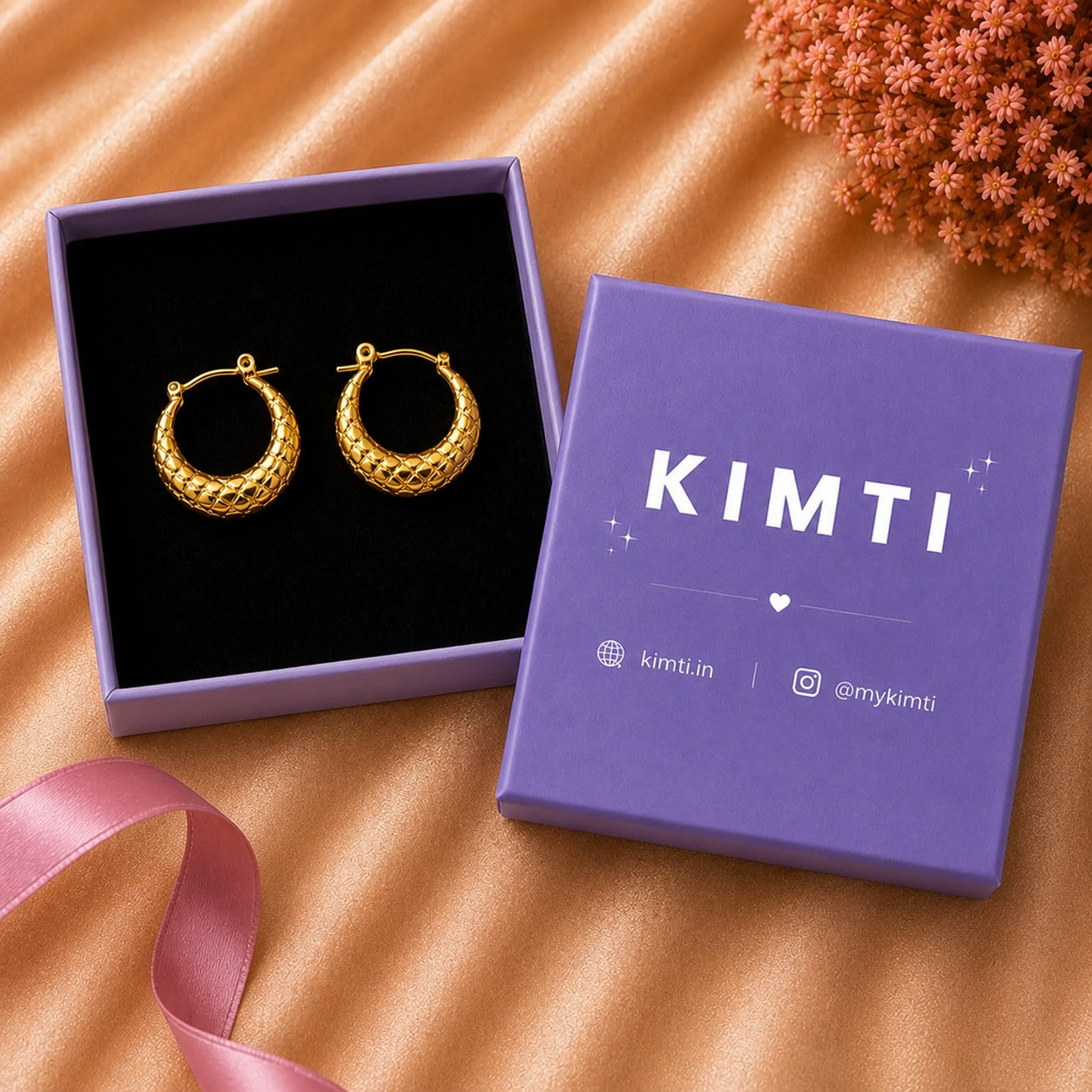 18K Gold Plated Aurelia Croc Hoops Earrings