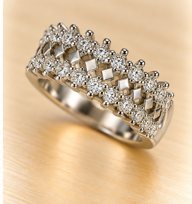 Crystal Lattice Statement Ring