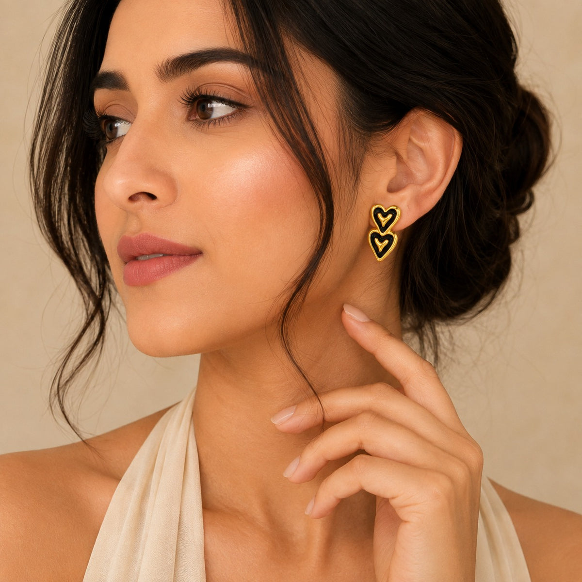 18K Gold Plated Pearl and Enamel Bow Earrings