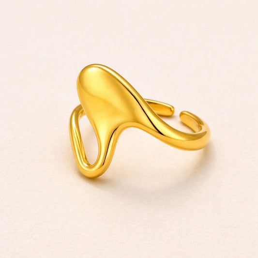 18k Gold Plated Adjustable Modern Twist Ring