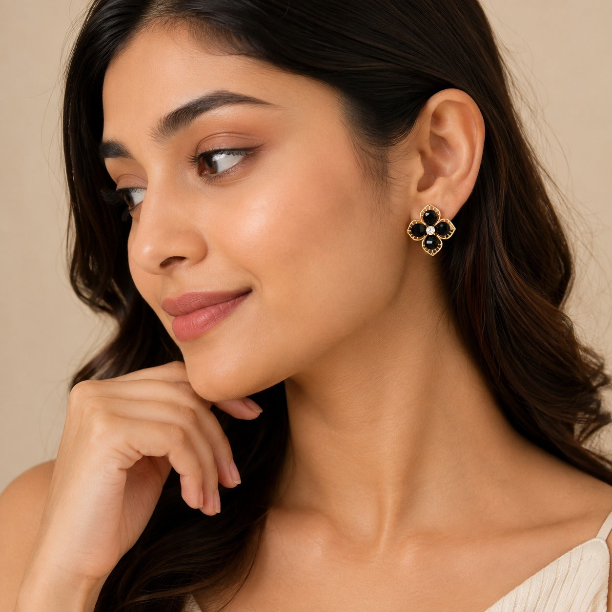 Fashion Rhinestones Flower Earring