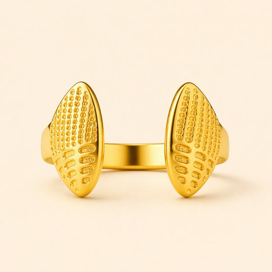 18k Gold Plated Leaf of Light Ring