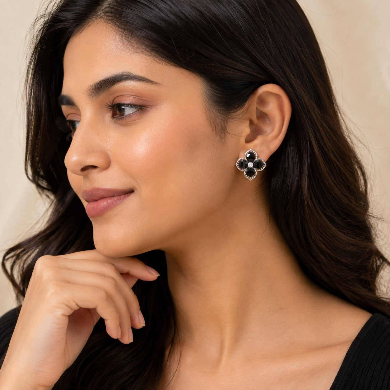 Fashion Rhinestones Flower Earring