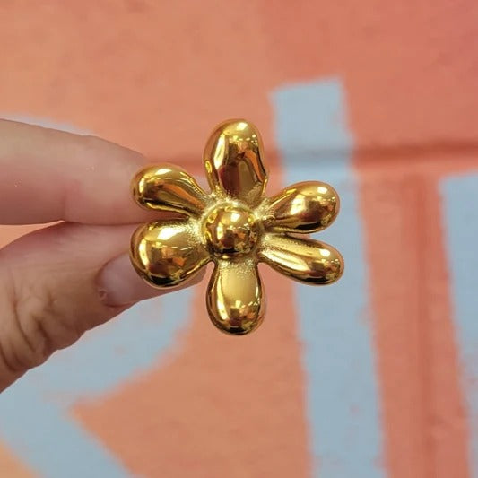 18K Gold Plated Golden Bloom Statement Earrings
