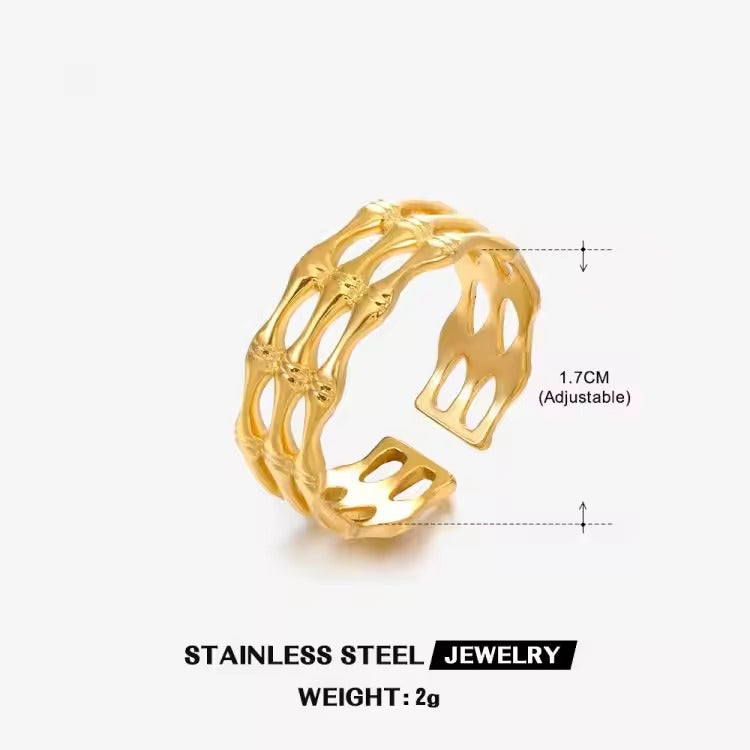 18K Gold-Plated Woven Vine Adjustable Ring