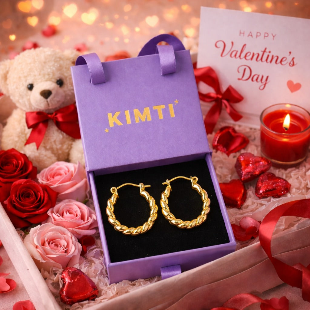 18K Gold Plated Twist Hoops Anti Tarnish Earring