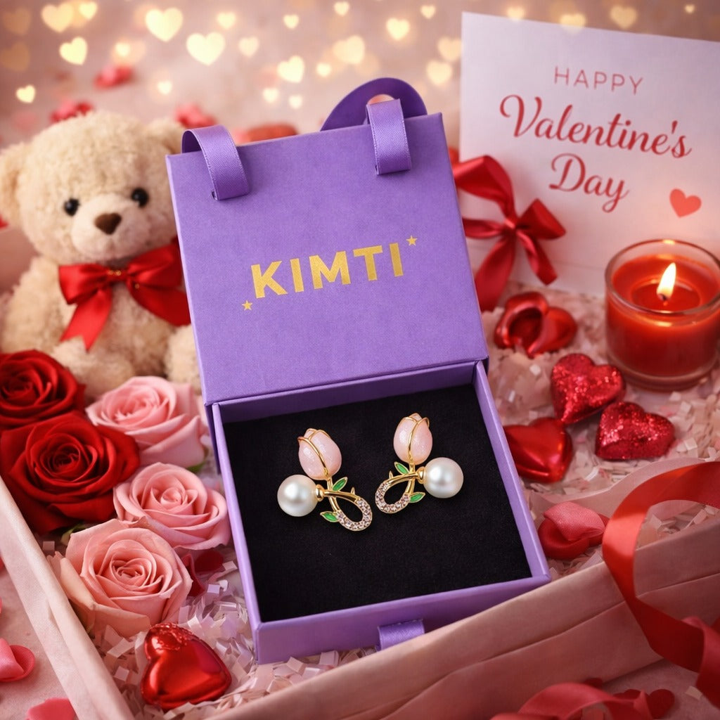 Tulip Blossom Pink Stud Earring