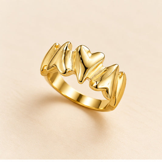 18K Gold-Plated Heartbeat Love Ring