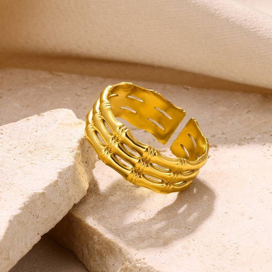 18K Gold-Plated Woven Vine Adjustable Ring