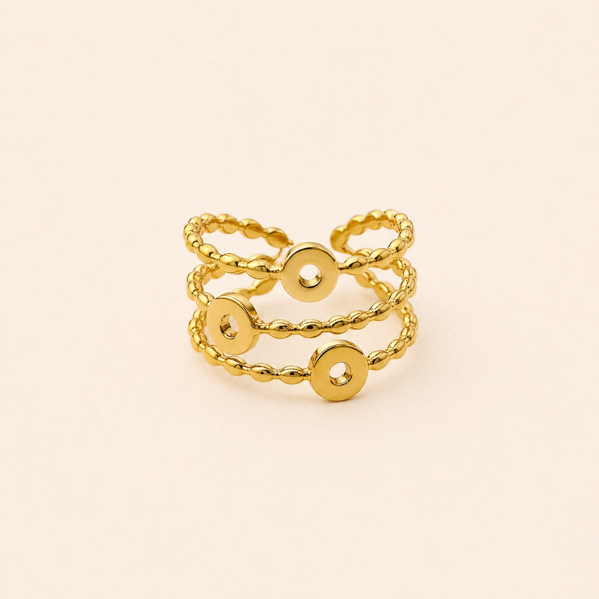 Elegant Multi-Layer Coin Gold Ring