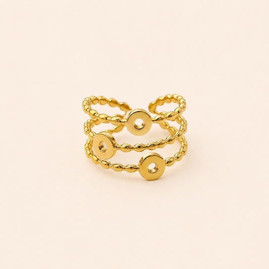 Elegant Multi-Layer Coin Gold Ring