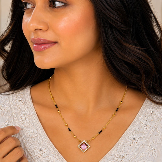 Blush Pink Diamond Mangalsutra