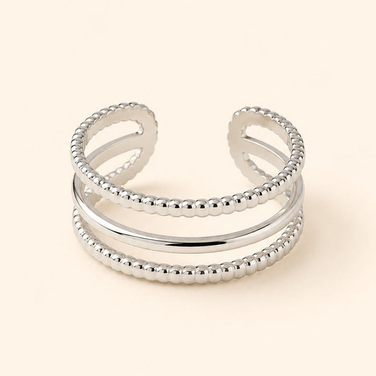 Silver Plated Minimal Double Band Ring