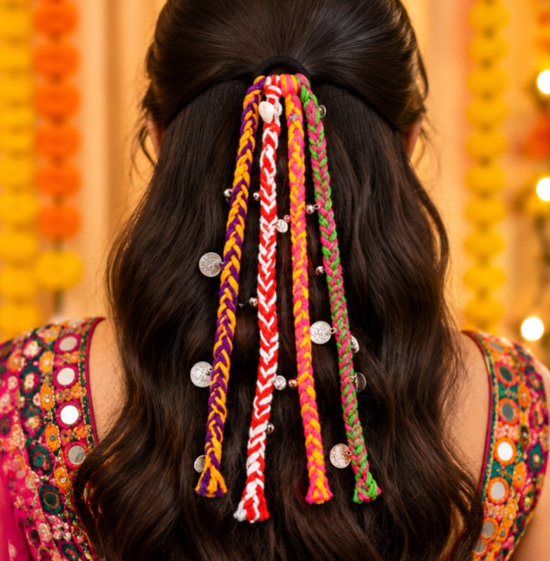 Multicolor Braided Coin Charm Hair Accessory