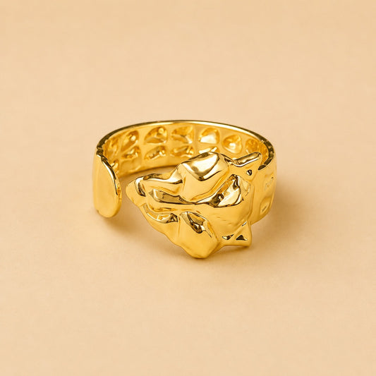 18K Glod Plated Majestic Panther Adjustable Ring