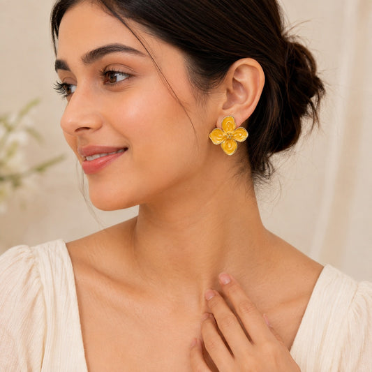 Blooming Gold Flower Earrings