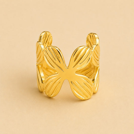 18K Glod Plated Petal Butterfly Ring