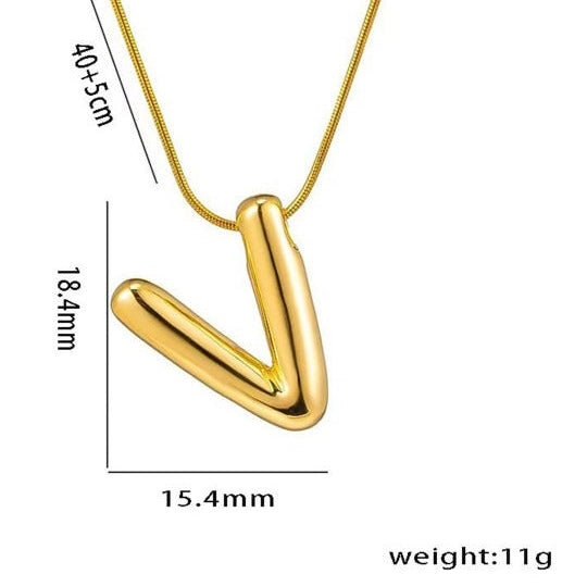 Initials Letter "V" Anti Tarnish Necklace