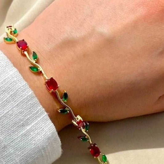 Elegant Red Link Lightweight Adjustable Tulip Bracelet