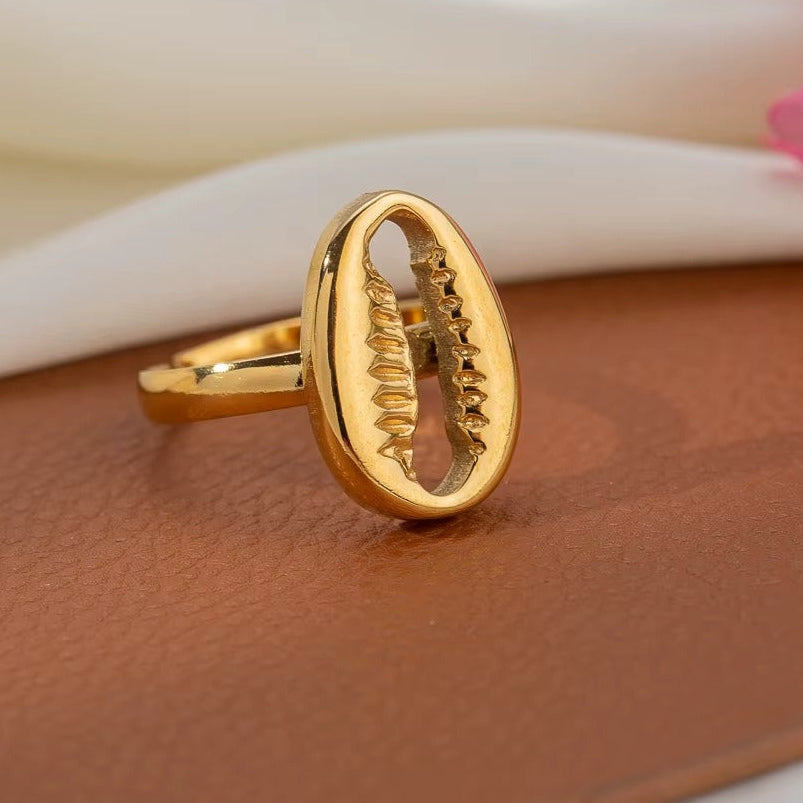 18K Gold Plated  Non-Fading Shell Ring