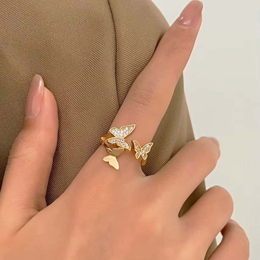 Diamond Butterfly Ring