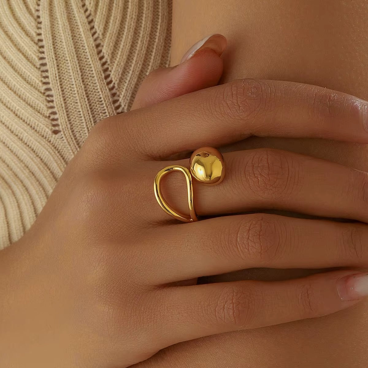 18K Gold Plated Modern Chic Minimalist Ring